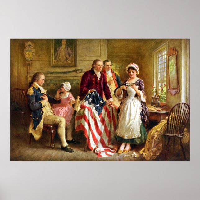 Póster Betsy Ross e General George Washington (Frente)