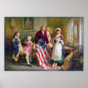 Poster Betsy Ross e Stars and Stripes 1777