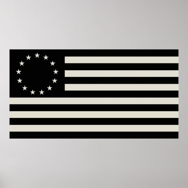 Poster Betsy Ross Flag Blackout: Círculo de Estrelas Amer (Frente)
