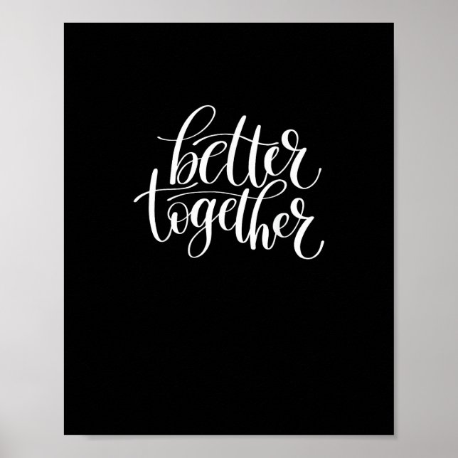 Poster Better Together Couples Positive Quote Minimal Des (Frente)