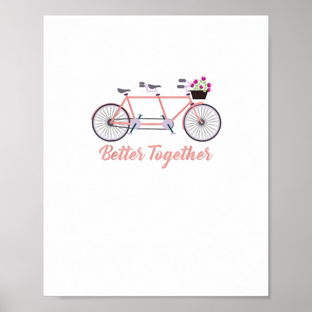 Poster Better Together Tandem Bicycle Together Modern Des (Frente)