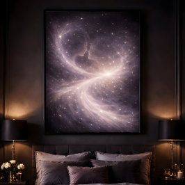 Poster Between Quiet Stars – Dreamy Celestial Love Art