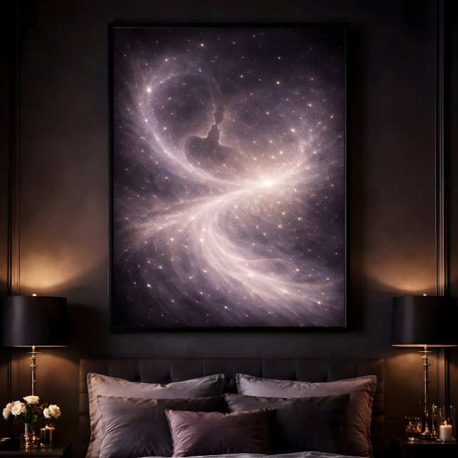 Poster Between Quiet Stars – Dreamy Celestial Love Art (Criador carregado)
