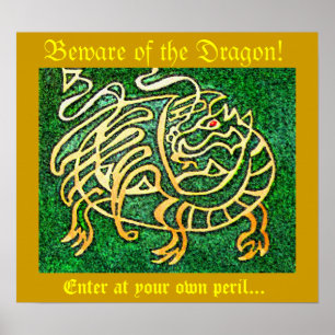 Póster Beware do dragão