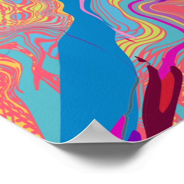 PÓSTER BEZIER GLITCH MELTED VERTICAL 02 (Borda)