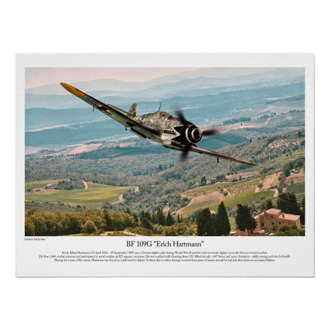 Póster BF 109G-6  "Erich Hartmann" (Frente)