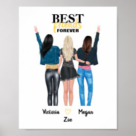 Poster BFF - Melhores Amigos para Arte de Parede Nunca
