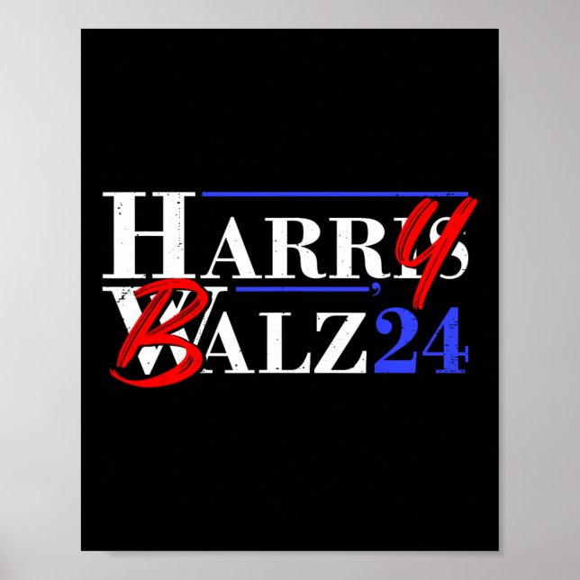 Poster Bheimer 2024 Funny Kamala Harris E Tim W 2024 (Frente)