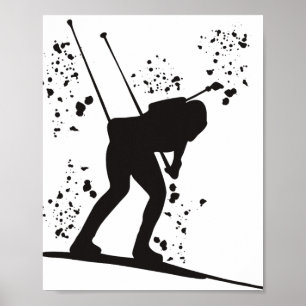 Poster Bi atleta Esqui Nórdico Biatlo _25