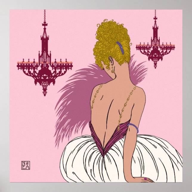 Póster Bianca em Impressões/Posters cor-de-rosa (Frente)