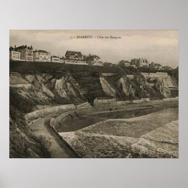 Poster Biarritz Côte des Basque France (Frente)