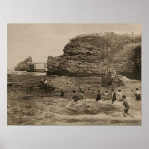 Póster BIARRITZ - Rocher de la Virge e Bains du porto