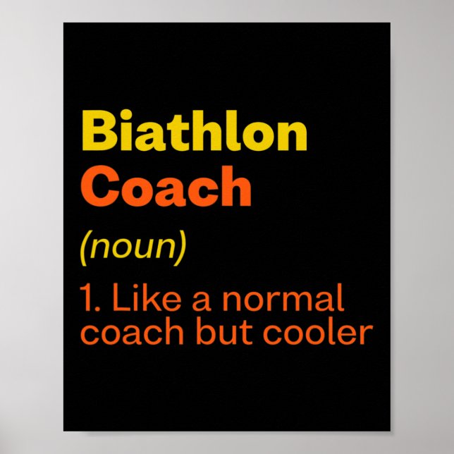 Poster Biathlon Coach Definition Funny Biathlett Humor 7 (Frente)