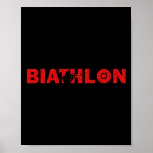 Poster Biathlon Funny Biathlete Saindo Espiando Alvo Sp
