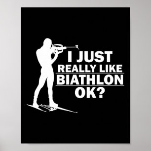 Poster Biathlon Funny Prone Position Biathletting S
