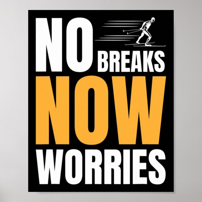 Poster Biathlon No Breaks Sem Preocupações Cruzando Cais (Frente)