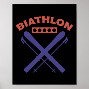 Poster Biathlon Ski Skier Winter Sports Cross-country Ski