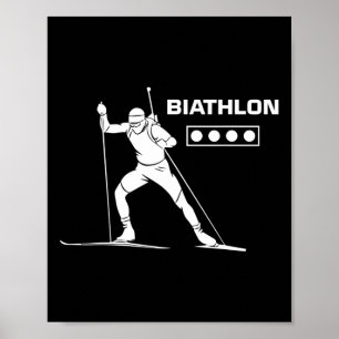 Poster Biathlon Ski Skier Winter Sports Cross-country Ski