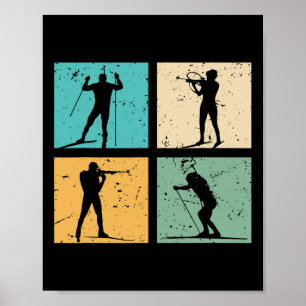 Poster Biathlon Skiing Cross Country Esquiando Biathlete