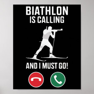 Poster Biathlon Winter Sports Skifle Sapatando Biath