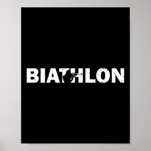 Poster Biatleta de Biatlo Engraçado Atirando Esqui Alvo