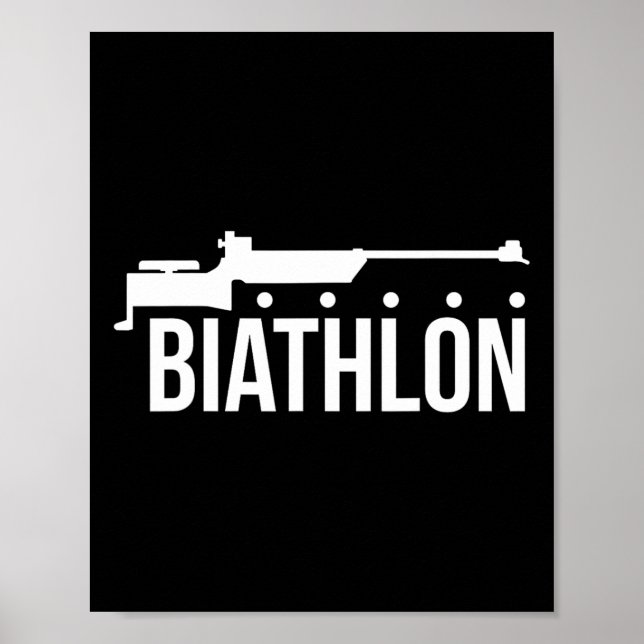 Poster Biatleta de esqui de armas com tiro no biatlo (Frente)