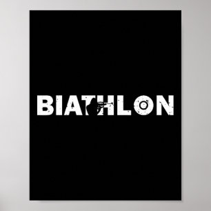 Poster Biatlo Biatleta Engraçado Tiro Esqui Alvo Esportes