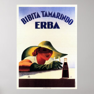 Poster Bibita Tamarindo ERBA Soda Bebida Marcelo Dudovich