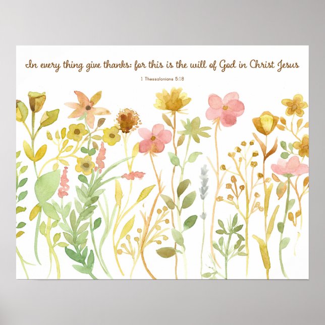 Poster Bible Scripture 1 Thessalonians 5:11 Wildflowers (Frente)
