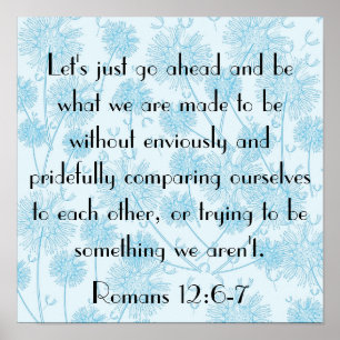 Poster bible verse reminder Romans 12:6-7