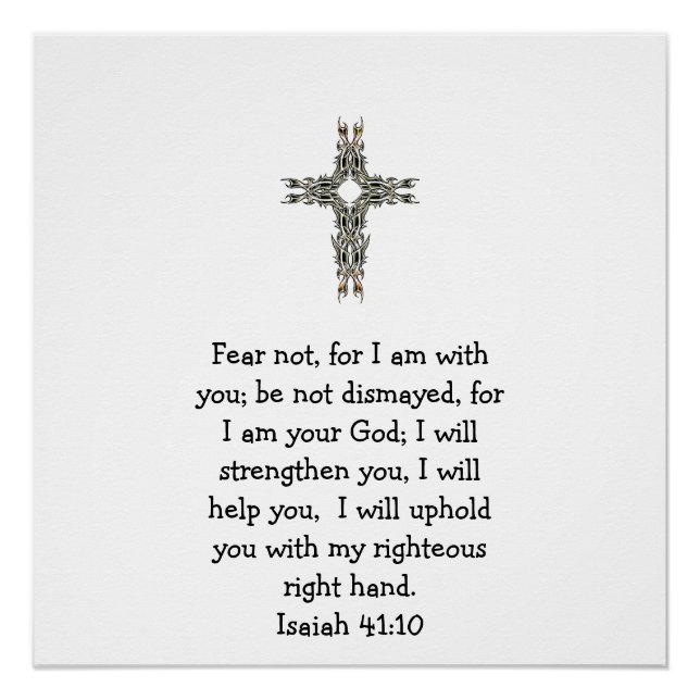 Póster Bible Verses Inspirational Quote Isaiah 41:10 (Frente)