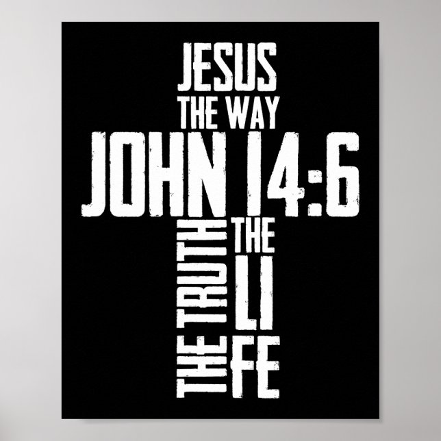 Poster Bíblia Cristã Verse Jesus Como João 14:6 (Frente)