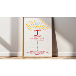 Poster Bíblia Cristã Verse Jesus João 8 12