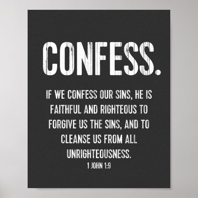 Poster Bíblia Cristã Verse Typografia Impressão, 1 John 1 (Frente)