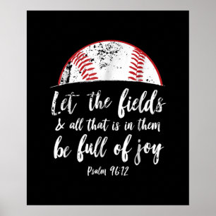 Poster Bíblia De Beisebol Versa E Bonita Salmo Cristão 