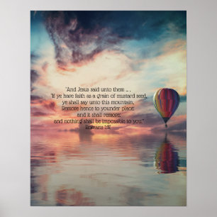 Poster Bíblia de fé Verso balão de ar quente Inspiraci
