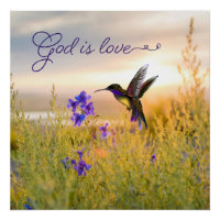 Bíblia de Flor do Hummingbird Verdadeiro Poster