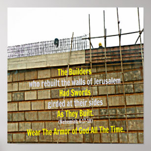 Póster Bíblia de Nehemiah os construtores que