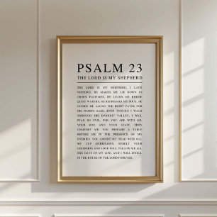 Poster Bíblia do Salm 23 NKJV O Senhor é o Meu Pastor