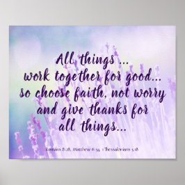 Poster Bíblia Escritura de Encorajamento Cotações de Flor