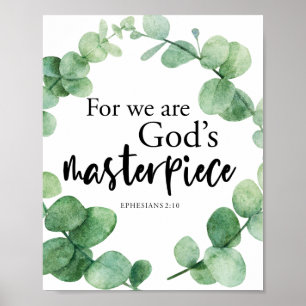 Poster Bíblia Eucalyptus, obra-prima de Deus e fé crist