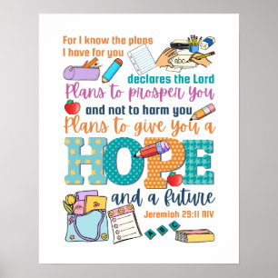 Poster Bíblia infantil Verso Jeremiah 29:11