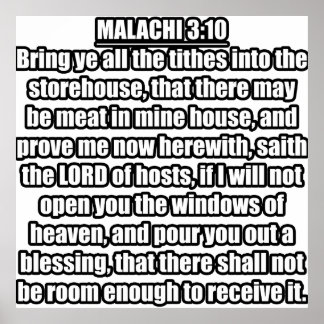 Poster Bíblia Malachi 3:10 KJV Verse