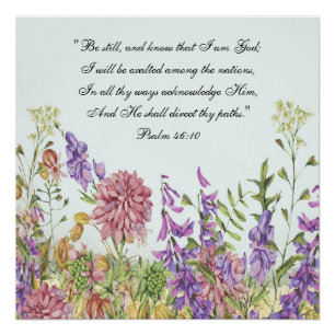 Póster Bíblia Personalizada Verse Floral Wall Art