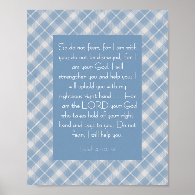 Poster Bíblia Personalizável Verse Isaiah 41:10, 13 (Frente)