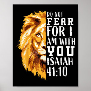 Poster Bíblia Religiosa Cristã Verse Sayings Medo do Leão