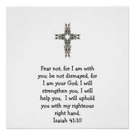 Póster Bíblia Versa citação Inspiracional Isaiah 41:10