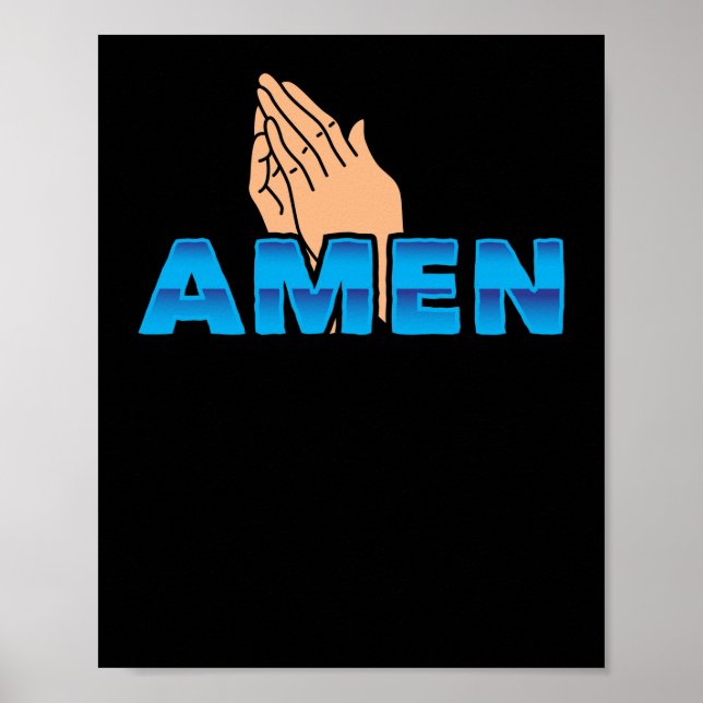 Poster Bíblia Verse Amen Deus (Frente)