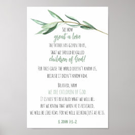 Poster Bíblia Verse Escritura Wall Art Eucalyptus 1 John