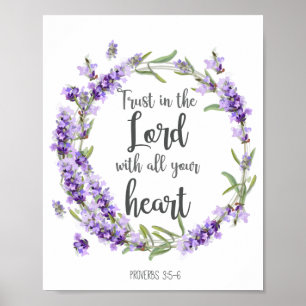 Poster Bíblia Verse Home Decor Trust in the Lord